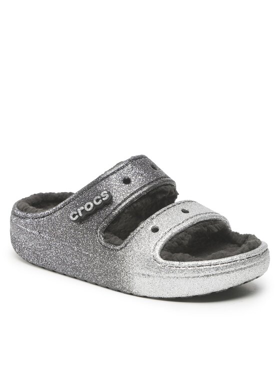 

Шлепанцы Classic Cozzzy Glitter Sandal 208124 Crocs серебристый 41,5 EU, Classic Cozzzy Glitter Sandal 208124