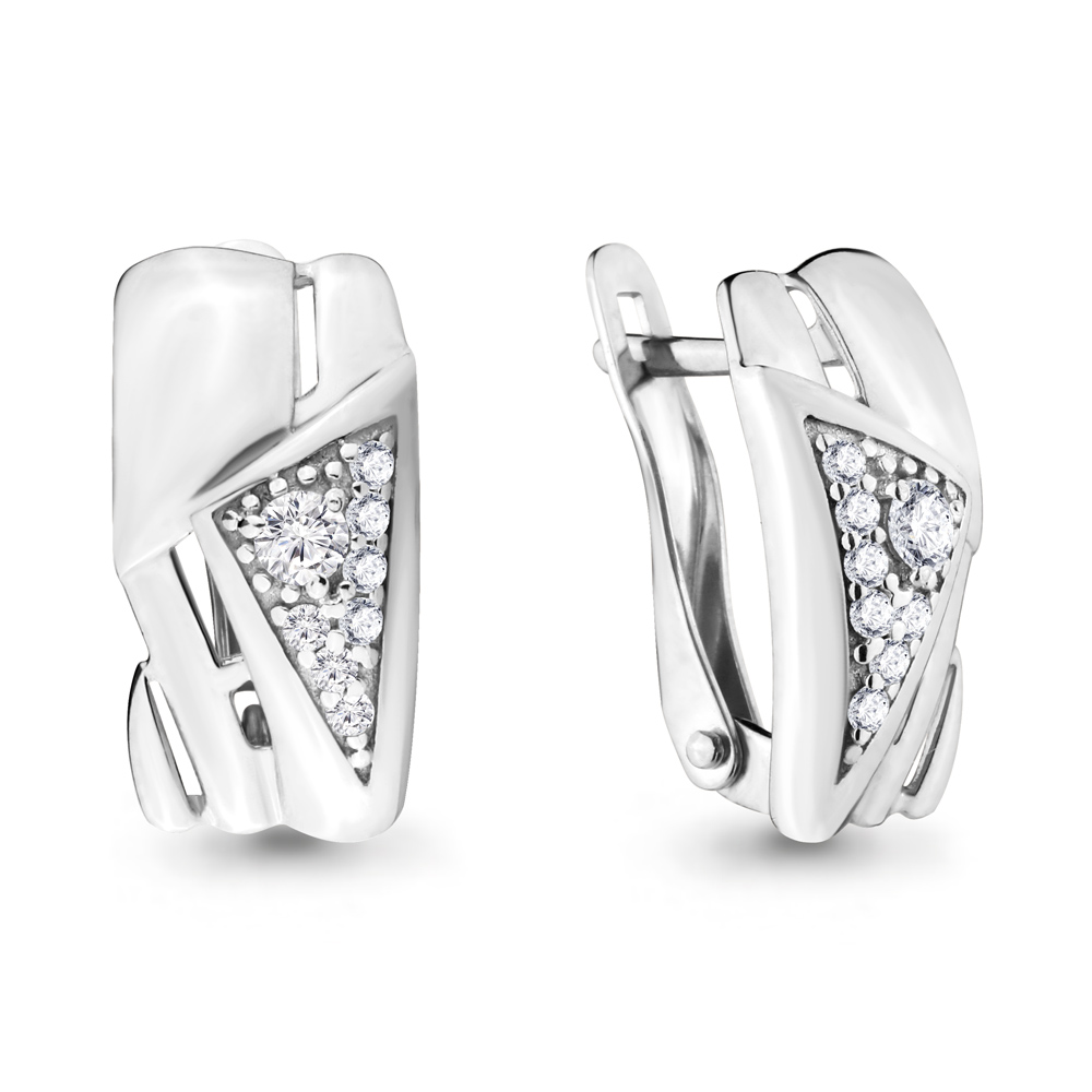 

Серьги из серебра с фианитом Aquamarine 46472А_925_р, 46472А_925_р
