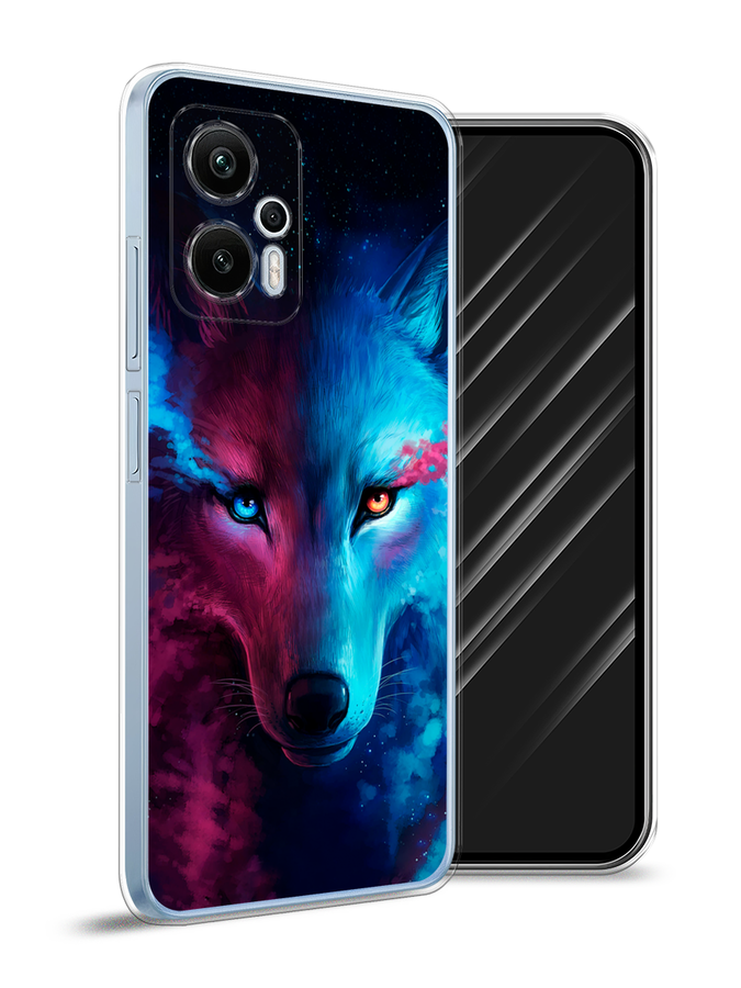 

Чехол Awog на Redmi Note 12T Pro "Волшебный волк", Голубой;розовый, 319150-1