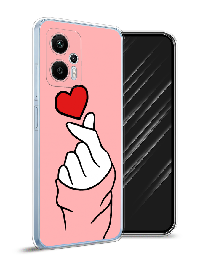 

Чехол Awog на Redmi Note 12T Pro "Милое сердечко", Белый;красный;черный, 319150-7