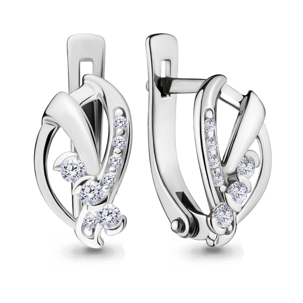 

Серьги из серебра с фианитом Aquamarine 46489А_925_р, 46489А_925_р