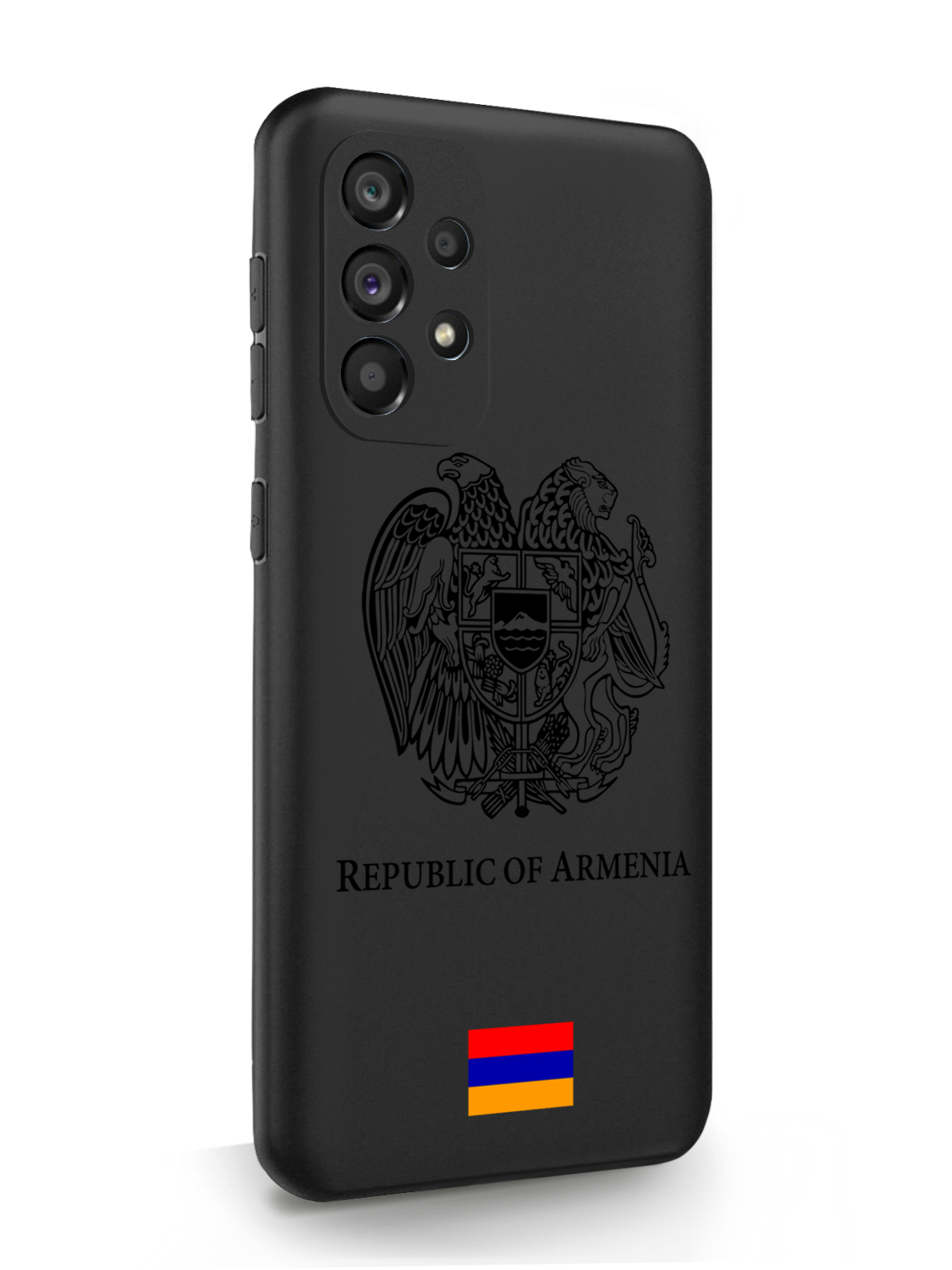 

Чехол SignumCase для Samsung Galaxy A53, черный лаковый Герб Армении, черный