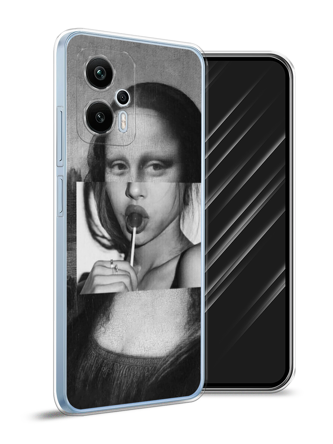 

Чехол Awog на Redmi Note 12T Pro "Mona Lisa sucking lollipop", Серый, 319150-9