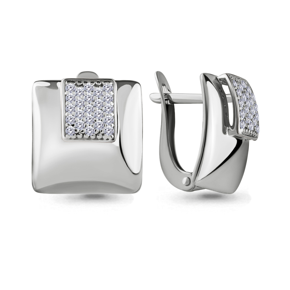 

Серьги из серебра с фианитом Aquamarine 46499А_925_р, 46499А_925_р