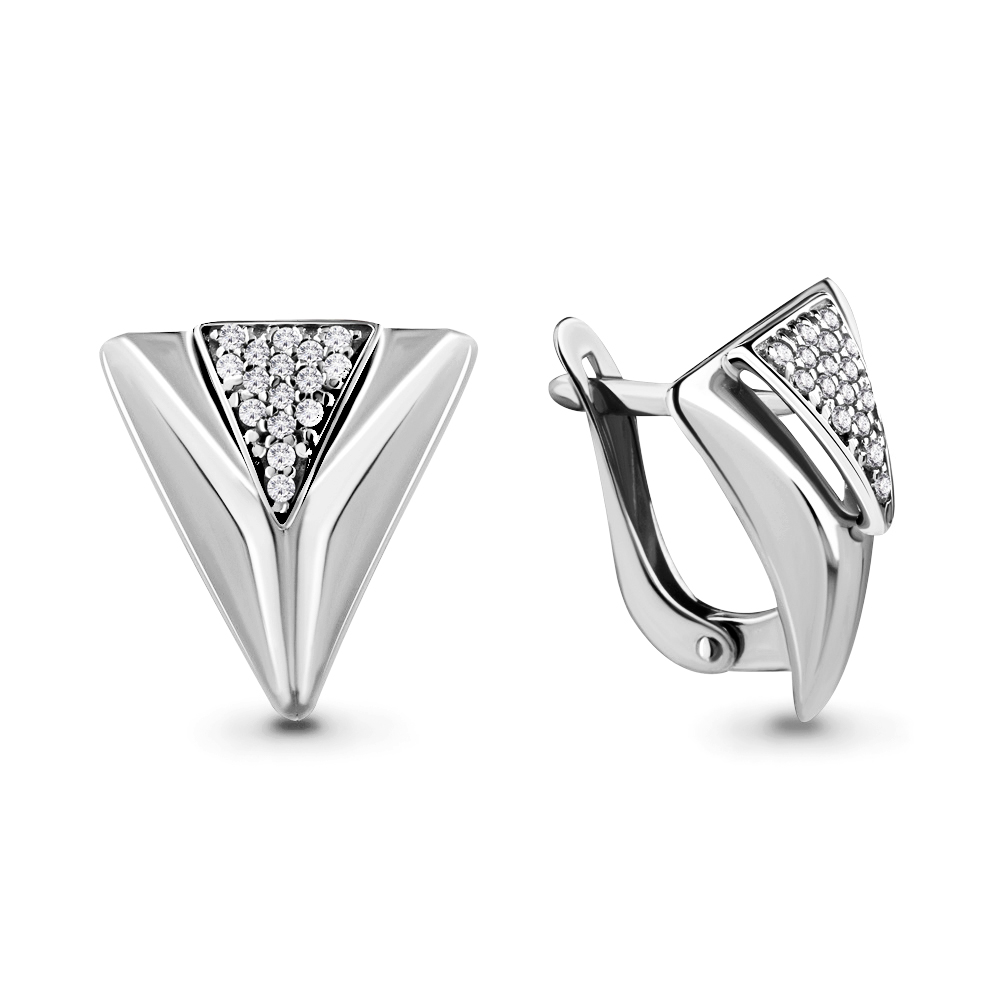 

Серьги из серебра с фианитом Aquamarine 46501А_925_р, 46501А_925_р