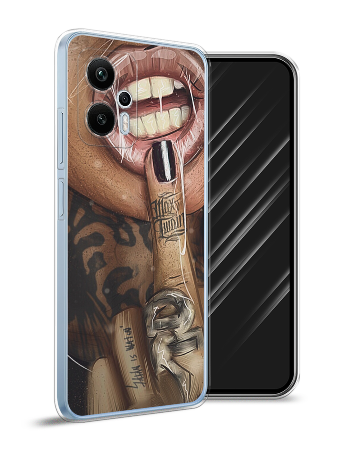 

Чехол Awog на Redmi Note 12T Pro "Девушка с татуировками", Бежевый;розовый;черный, 319150-9