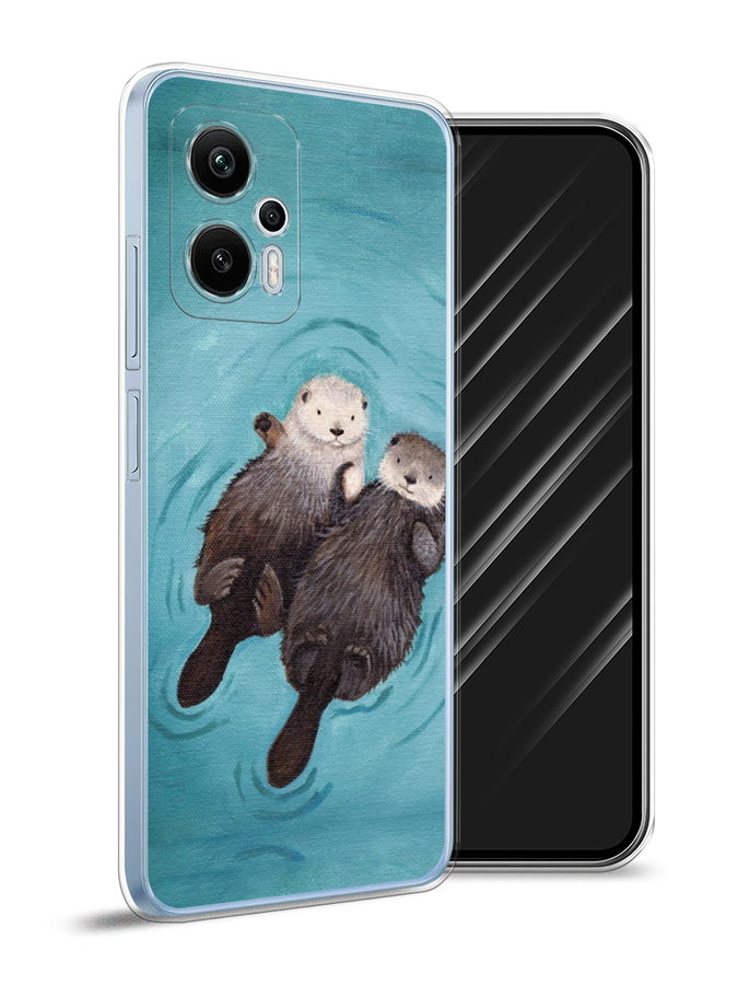 

Чехол Awog на Redmi Note 12T Pro "Парочка бобров", Голубой, 319150-10
