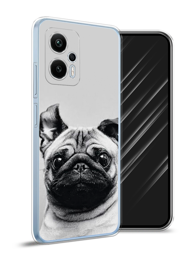 

Чехол Awog на Redmi Note 12T Pro "Ушастый мопс", Серый, 319150-1