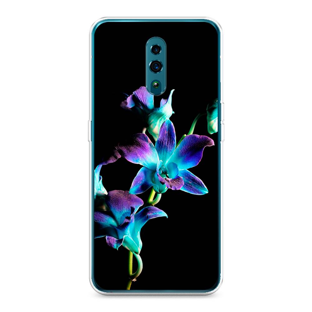 

Чехол Awog на Oppo Reno "Синий цветок на черном", Разноцветный, 250750-8