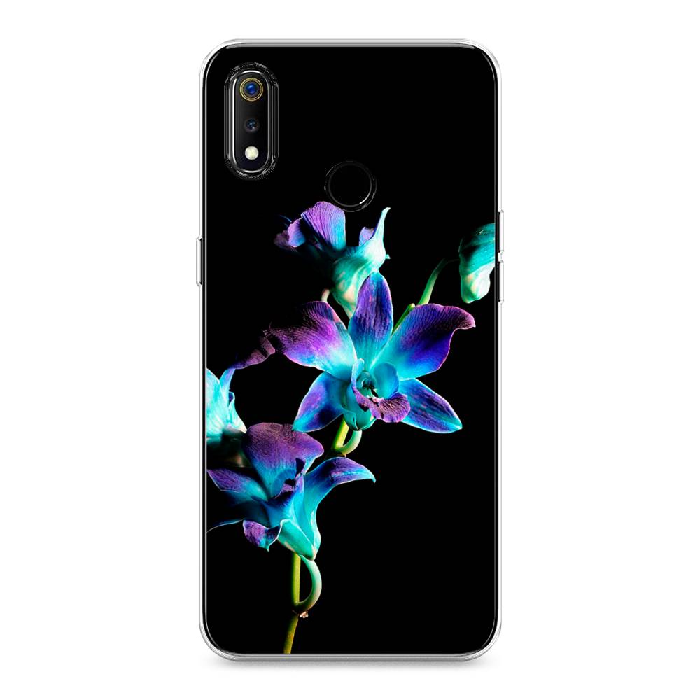 

Чехол Awog на Realme 3 "Синий цветок на черном", Разноцветный, 251050-8