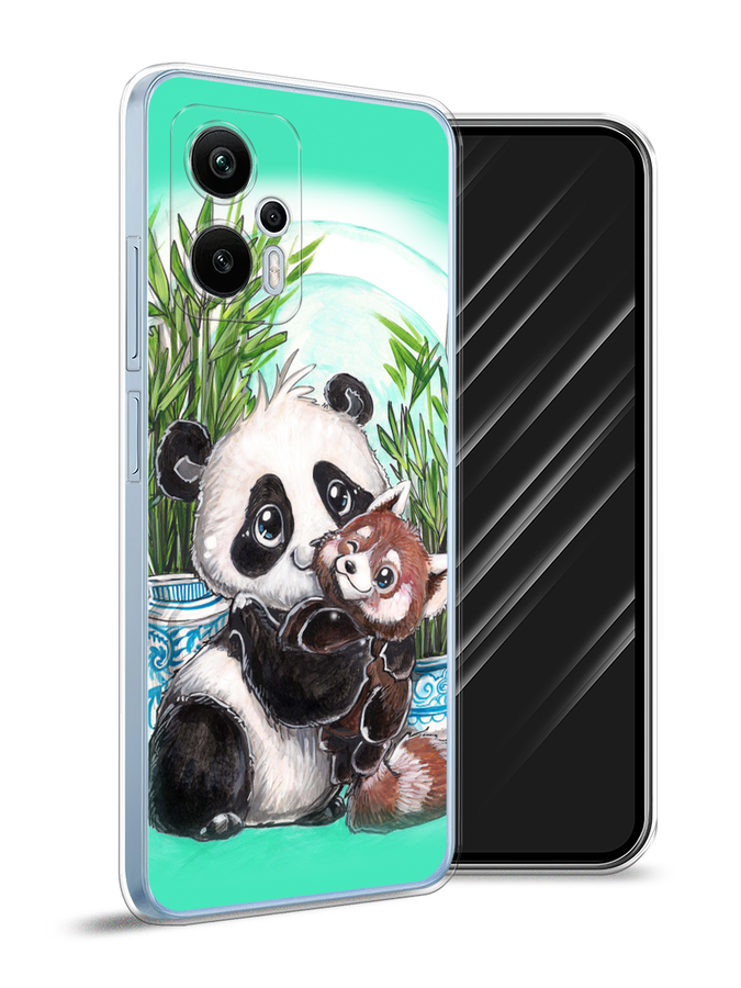

Чехол Awog на Redmi Note 12T Pro "Друзья зверята", Бирюзовый;белый;черный, 319150-2