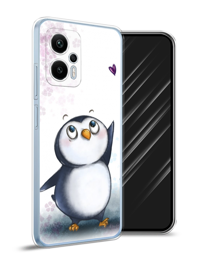 

Чехол Awog на Redmi Note 12T Pro "Пингвин и сердечко", Белый, 319150-1