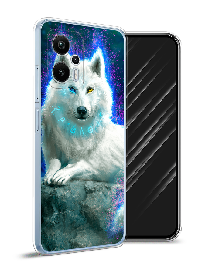 

Чехол Awog на Redmi Note 12T Pro "Белоснежный волк", Белый;зеленый;фиолетовый, 319150-2