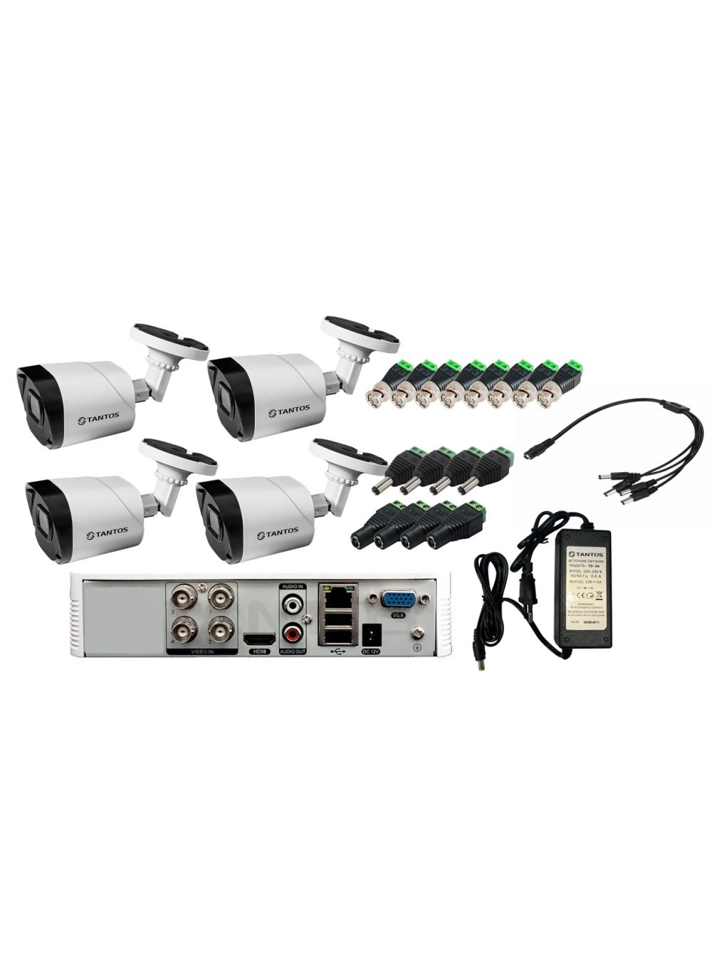 

Комплект Tantos из 4-х цилиндрических камер AHD (2Mpx), Белый, TSr-UV0418 Eco+TSc-Pe2HDf*4