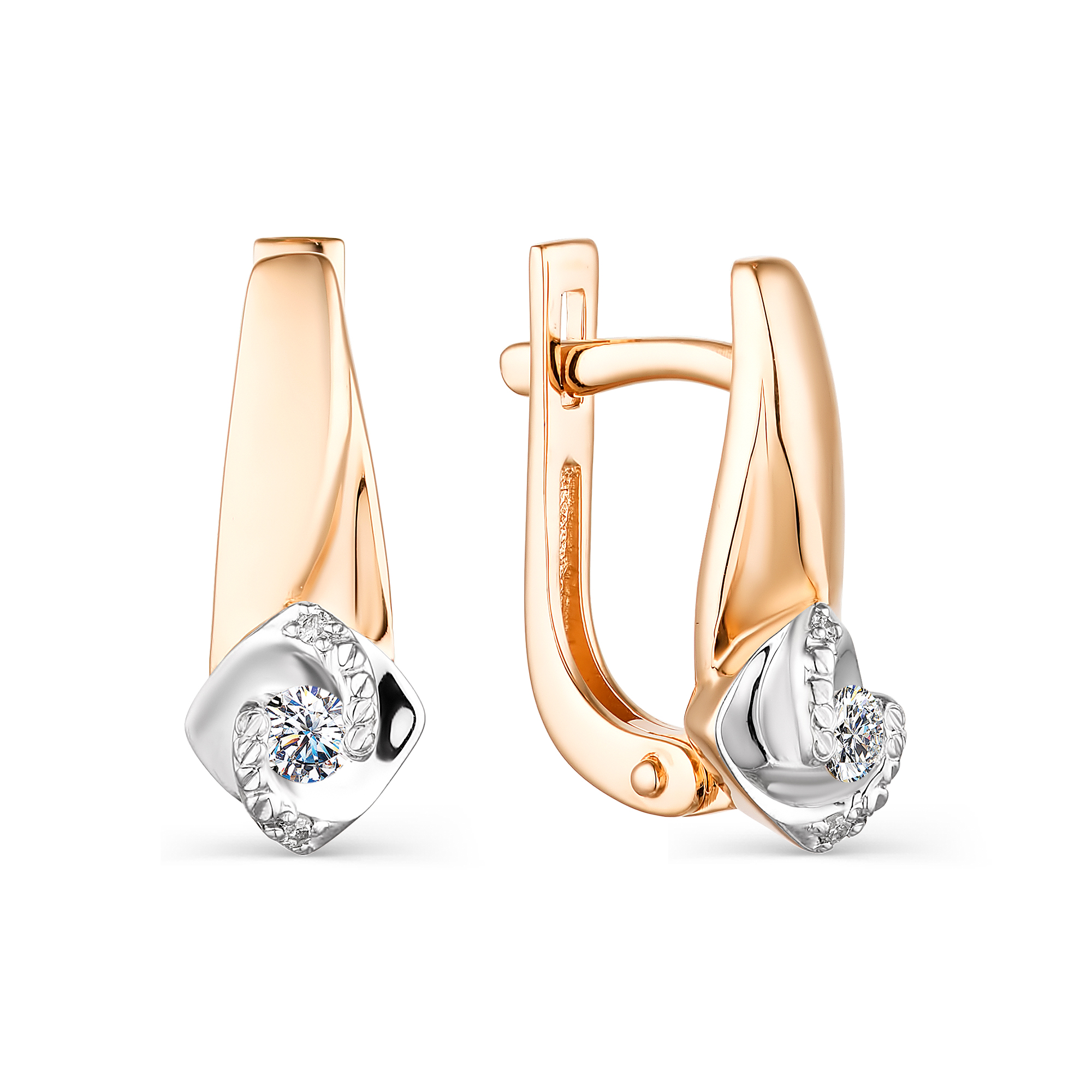 

Серьги из красного золота с бриллиантом АЛЬКОР 23710-100, 23710-100