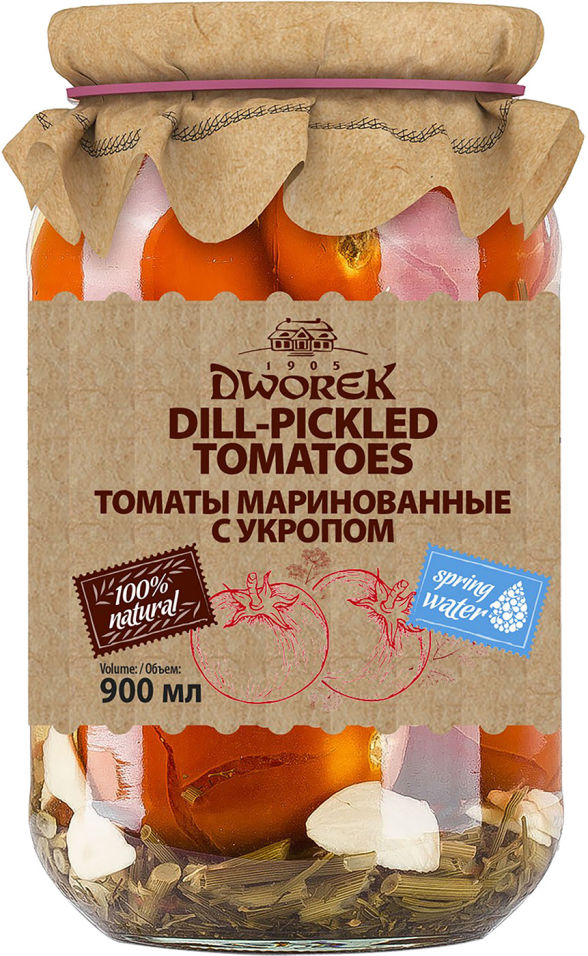 фото Томаты dworek маринованные с укропом 860г