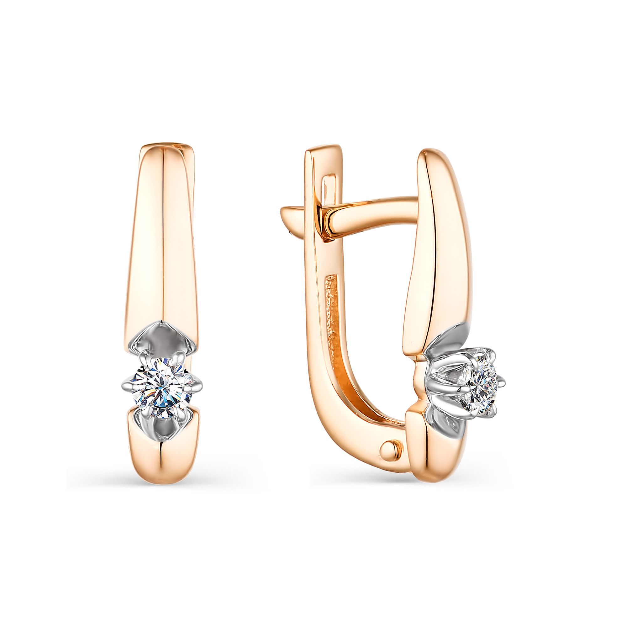 

Серьги из красного золота с бриллиантом АЛЬКОР 23712-100, 23712-100