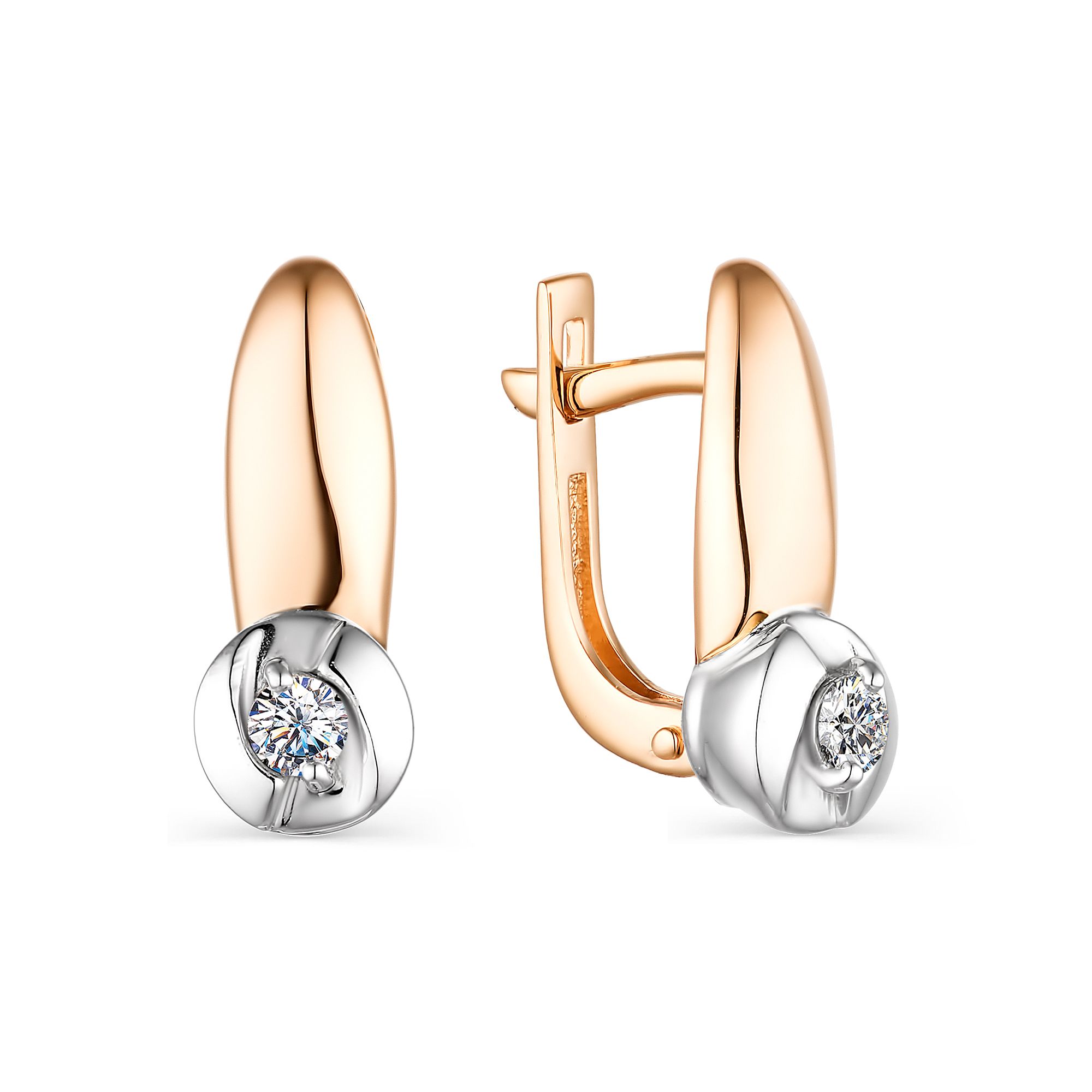 

Серьги из красного золота с бриллиантом АЛЬКОР 23775-100, 23775-100