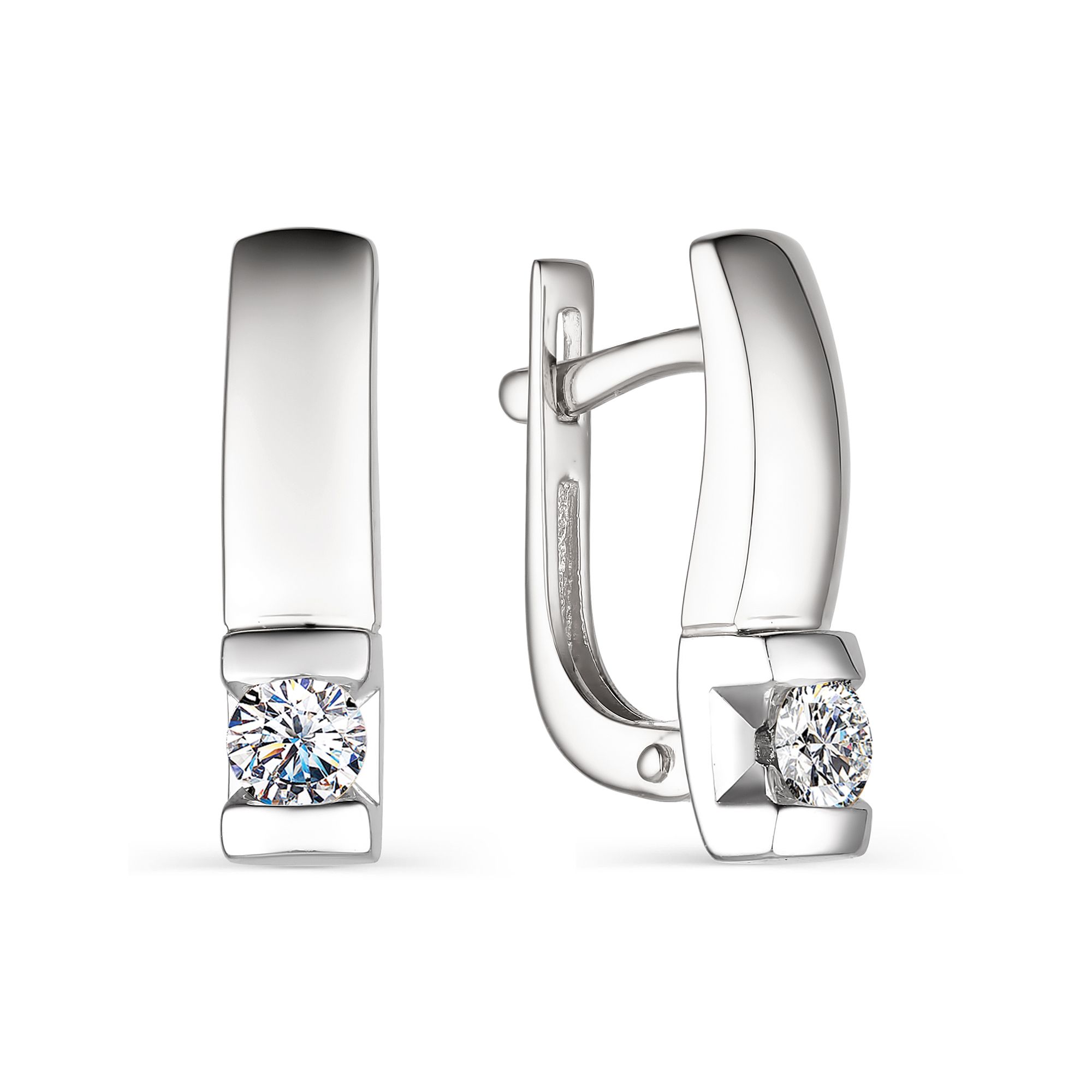 

Серьги из белого золота с бриллиантом АЛЬКОР 23779-200, 23779-200