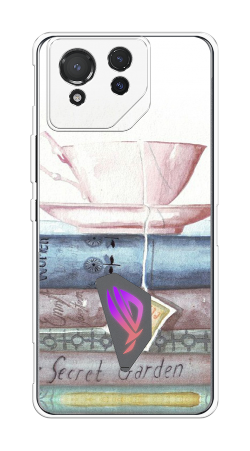 

Чехол на Asus ROG Phone 8 "Книжное чаепитие", Желтый;розовый;белый, 45150-1