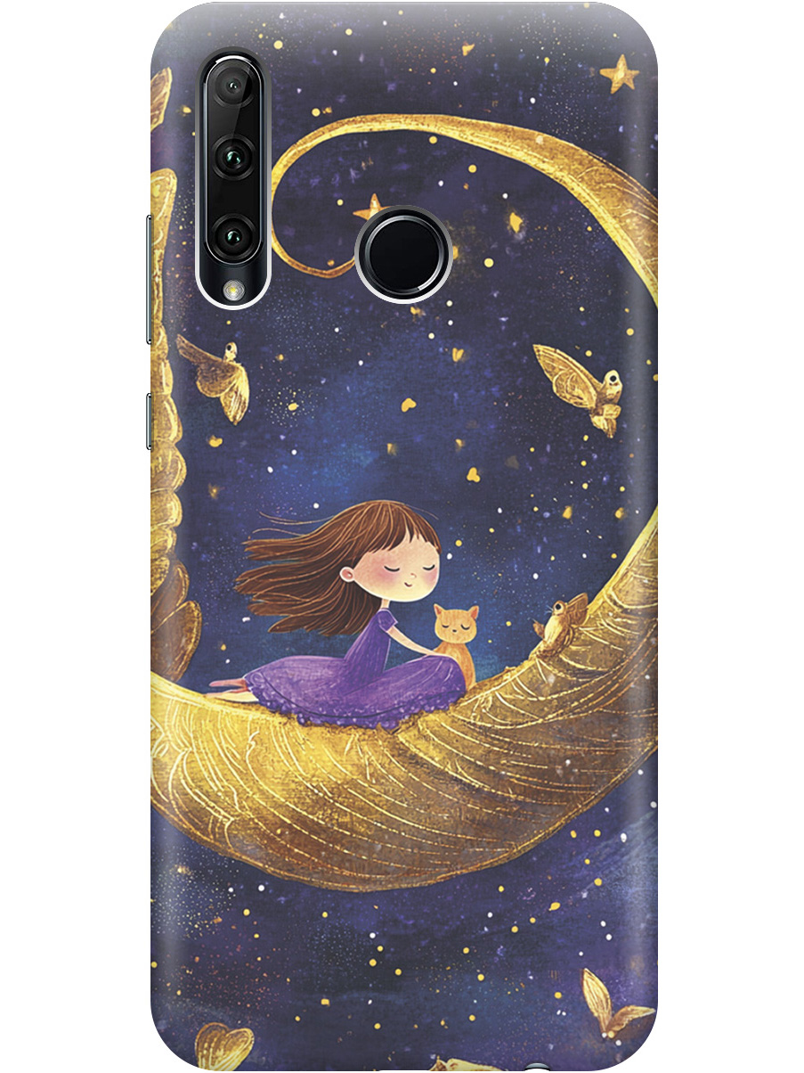 

Силиконовый чехол на Honor 10i / 20e с принтом "Девочка и месяц", Прозрачный;золотистый;черный, 721096272