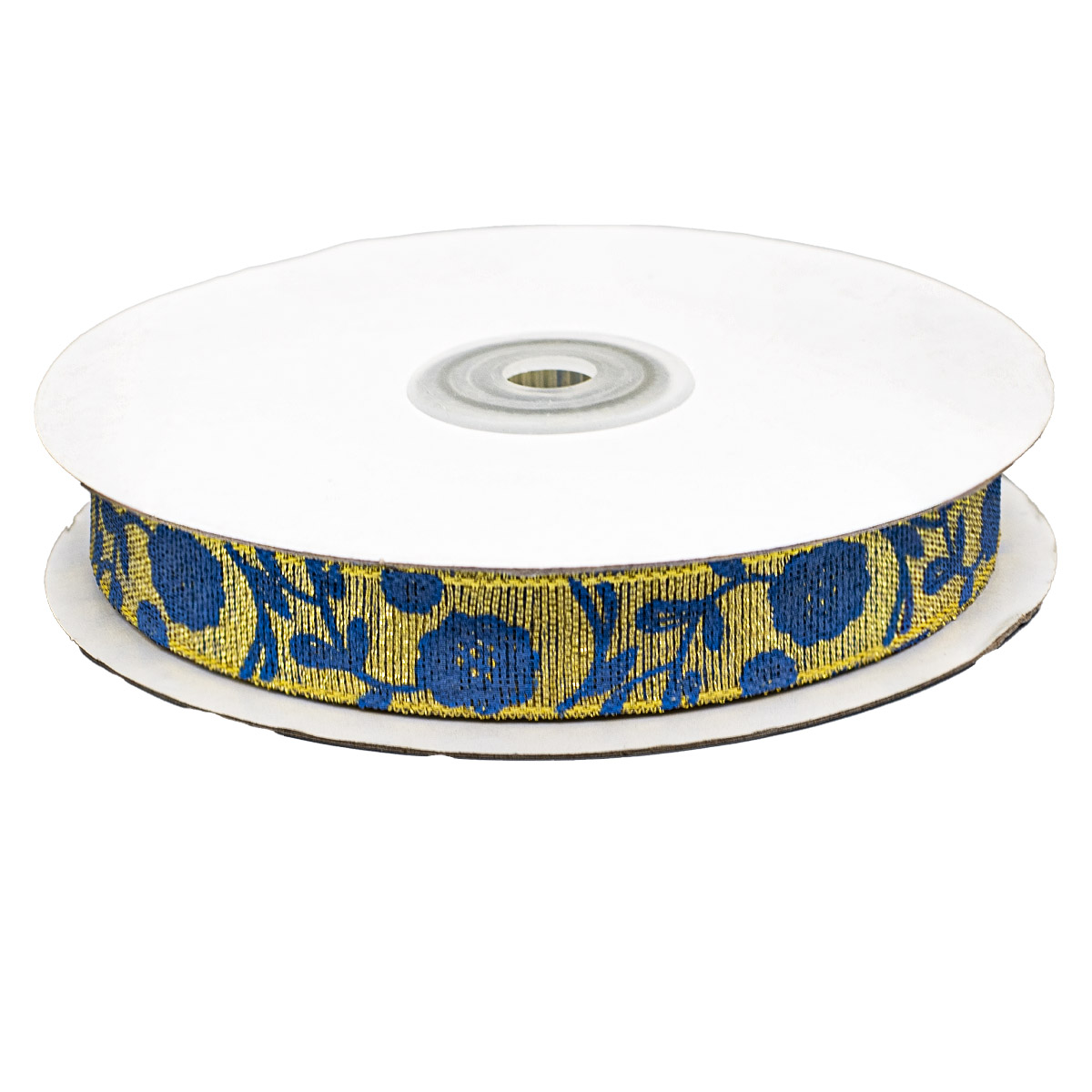 

Декоративная лента АЙРИС Маки, DM-004, 15 мм*32,9м (золотой-синий)