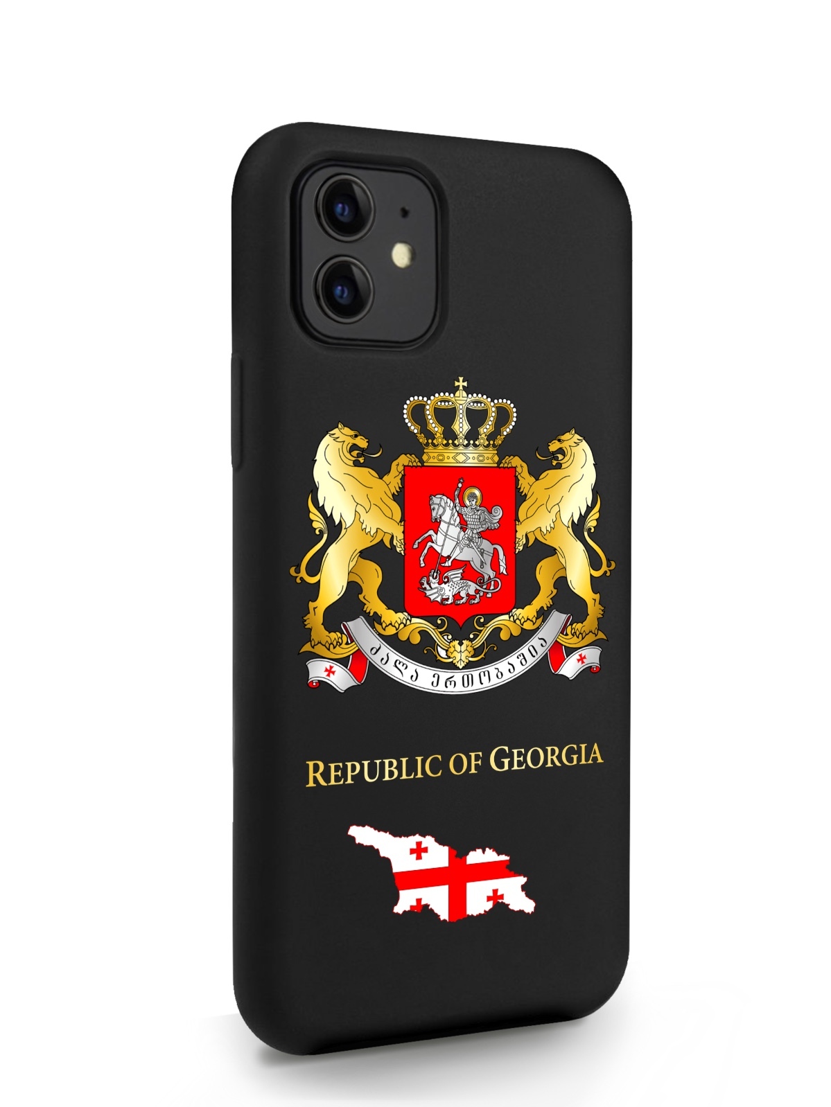 фото Черный signumcase для iphone 11 герб грузии черный