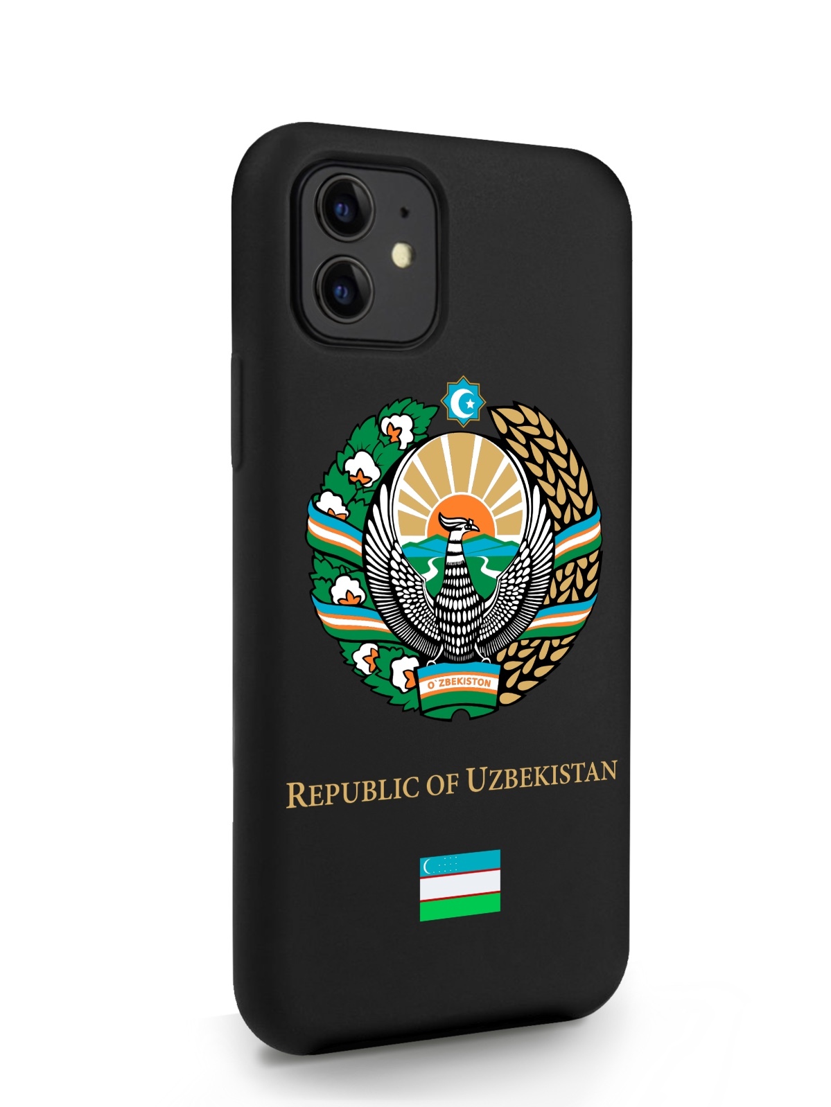 

Черный SignumCase для iPhone 11 Герб Узбекистана черный, iPhone 11 Герб Узбекистана
