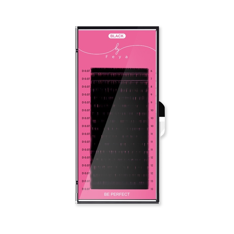 

Чёрные ресницы lashfeya Black MIX 16 линий D 0.07 7-15 mm, Черный