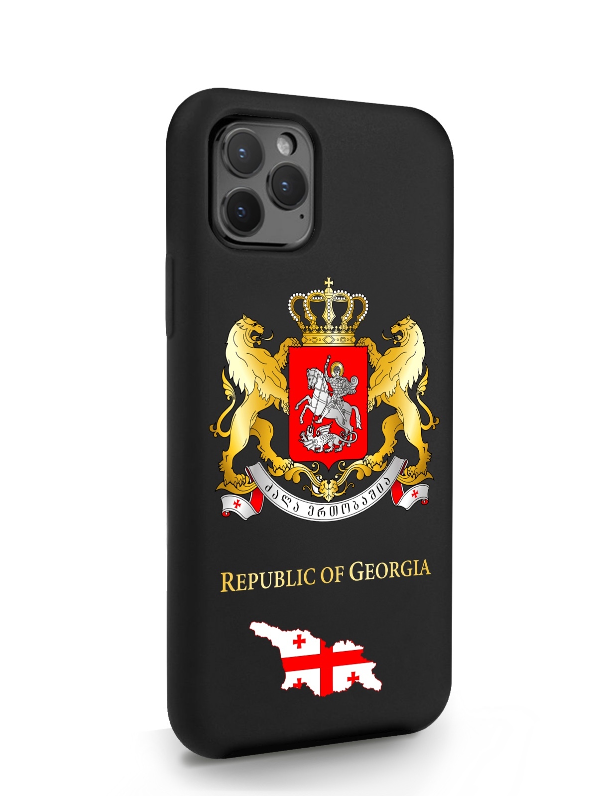 фото Черный signumcase для iphone 11 pro герб грузии черный