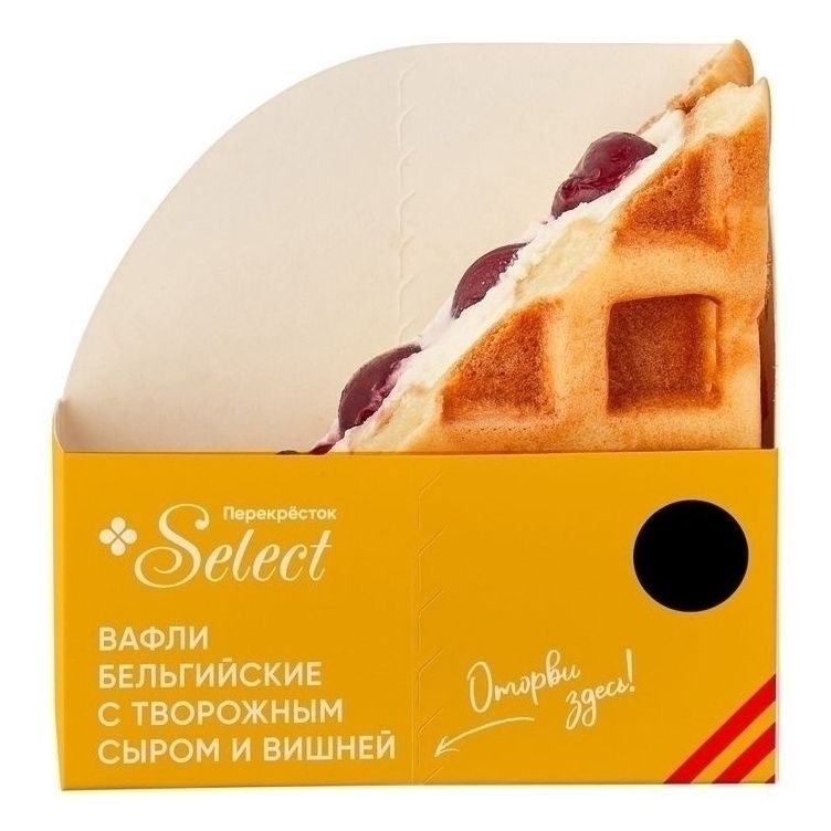 

Вафли Select Перекресток бельгийские с творожным сыром и вишней 150 г