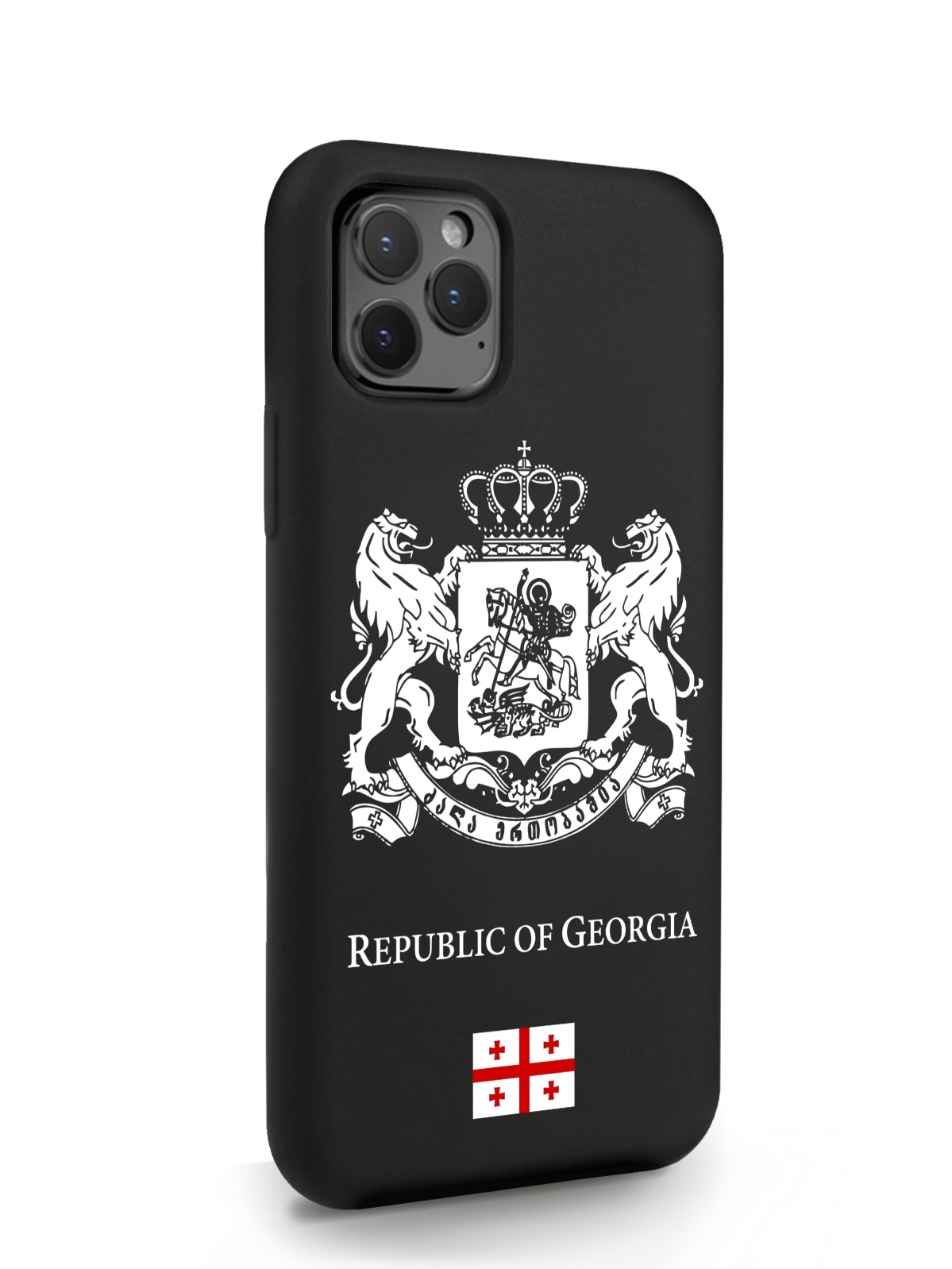 фото Черный signumcase для iphone 11 pro белый герб грузии черный