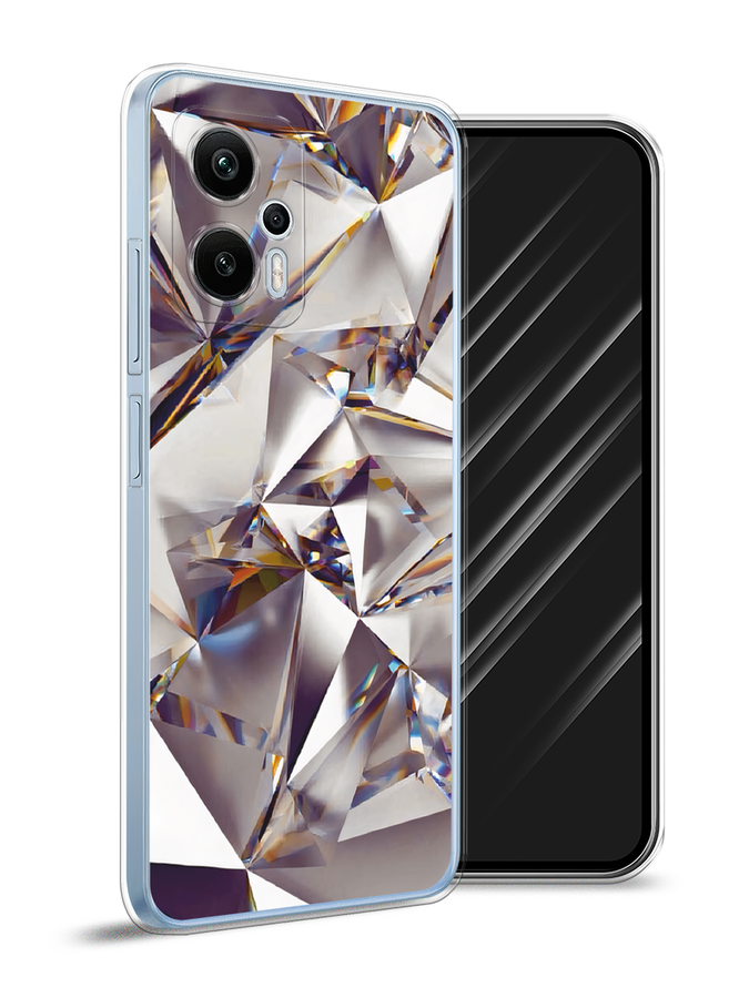 

Чехол Awog на Redmi Note 12T Pro "Бриллианты", Серебристый;бежевый, 319150-7