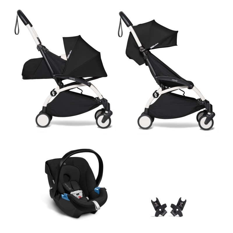 Коляска BABYZEN 3 в 1 с люлькой Newborn Pack и автокреслом Black Белая рама