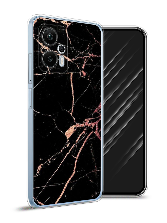 

Чехол Awog на Redmi Note 12T Pro "Мрамор розовое золото", Черный;розовый, 319150-3