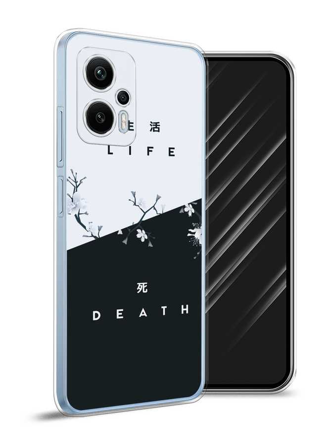 

Чехол Awog на Redmi Note 12T Pro "Life and death", Черный;серый, 319150-7