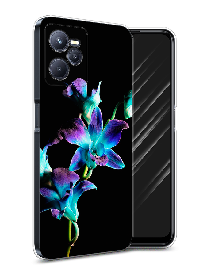 

Чехол Awog на Realme C35 "Синий цветок на черном", Разноцветный, 259250-8