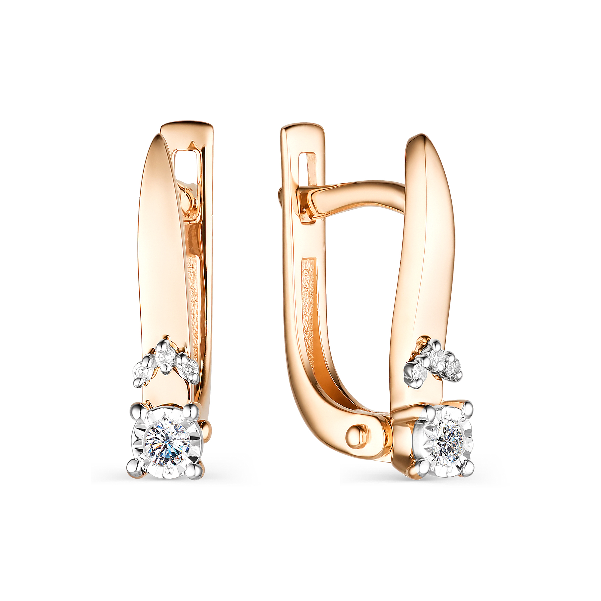 

Серьги из красного золота с бриллиантом АЛЬКОР 23799-100, 23799-100