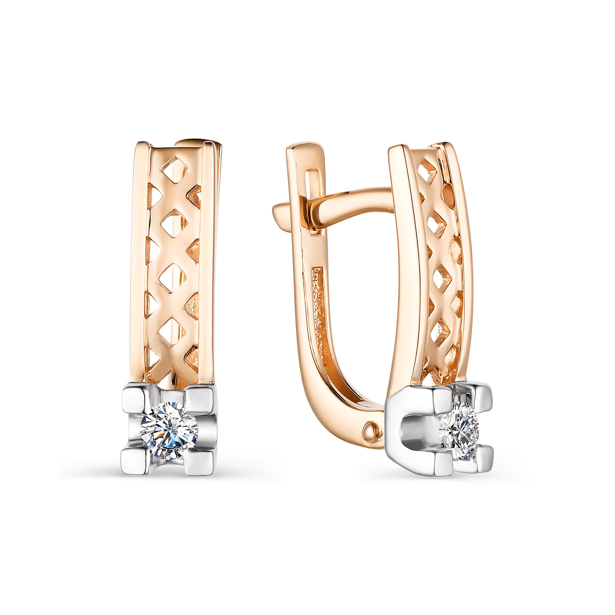 

Серьги из красного золота с бриллиантом АЛЬКОР 23819-100, 23819-100