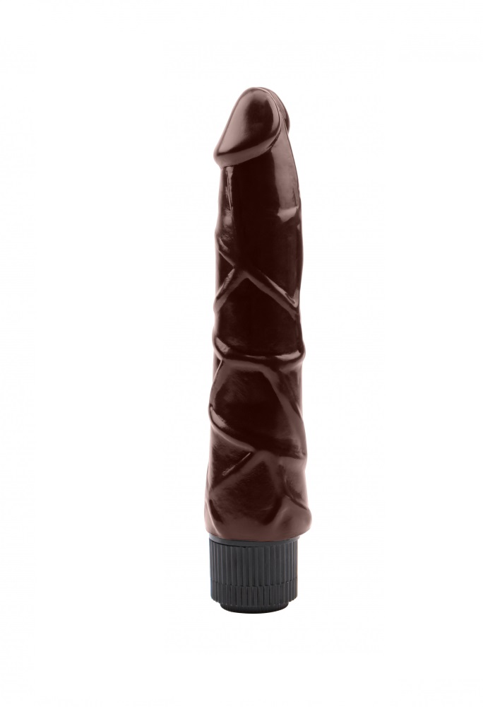 фото Коричневый вибратор-реалистик ignite vibrating cock - 21,5 см. chisa novelties