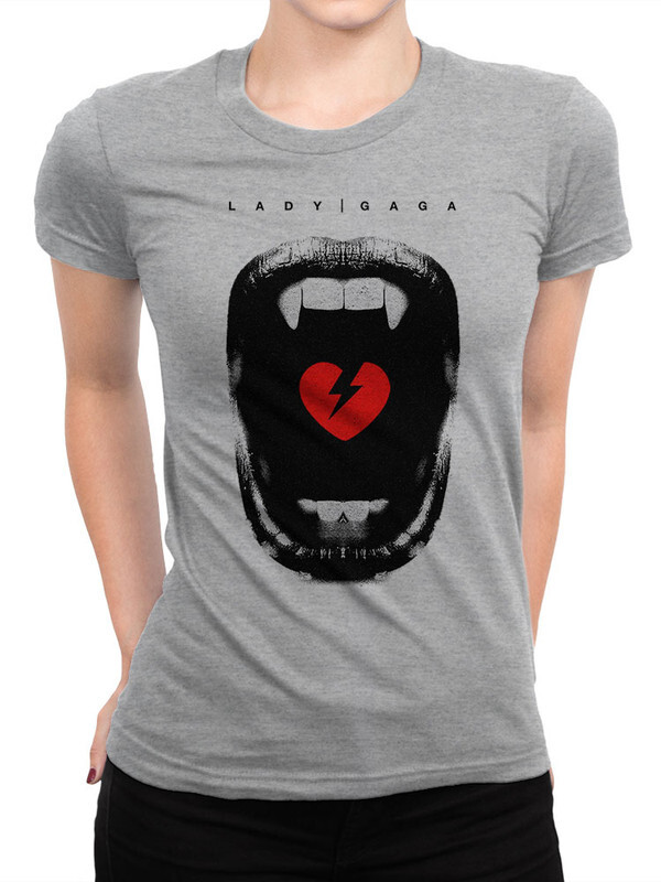 

Футболка женская Design Heroes Леди Гага - Lady Gaga серая XL, Леди Гага - Lady Gaga