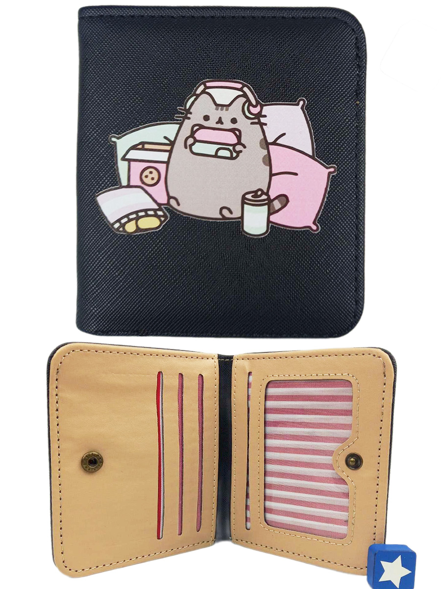 

Детские кошельки Pusheen черный 7 отделений 10х11 см, Пушин Pusheen