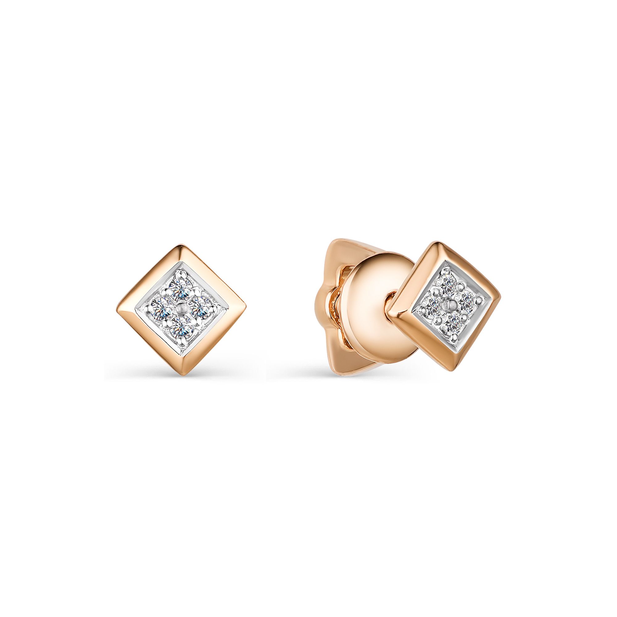 

Серьги-пусеты из красного золота с бриллиантом АЛЬКОР 23894-100, 23894-100