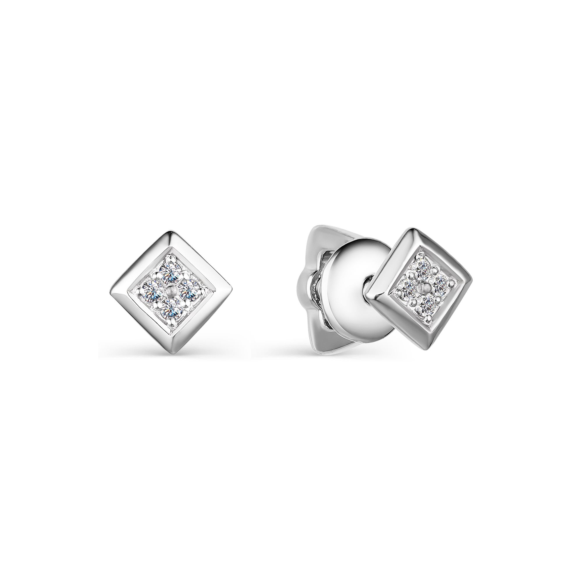 

Серьги-пусеты из белого золота с бриллиантом АЛЬКОР 23894-200, 23894-200