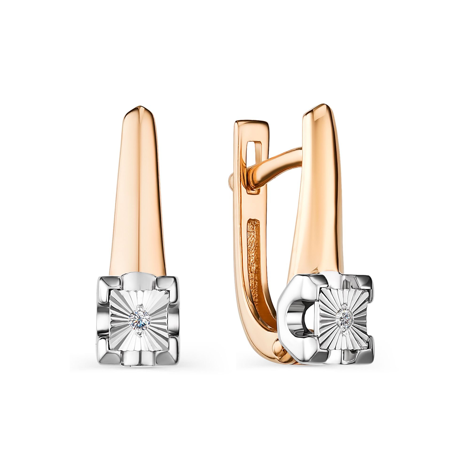 

Серьги из красного золота с бриллиантом АЛЬКОР 23906-100, 23906-100