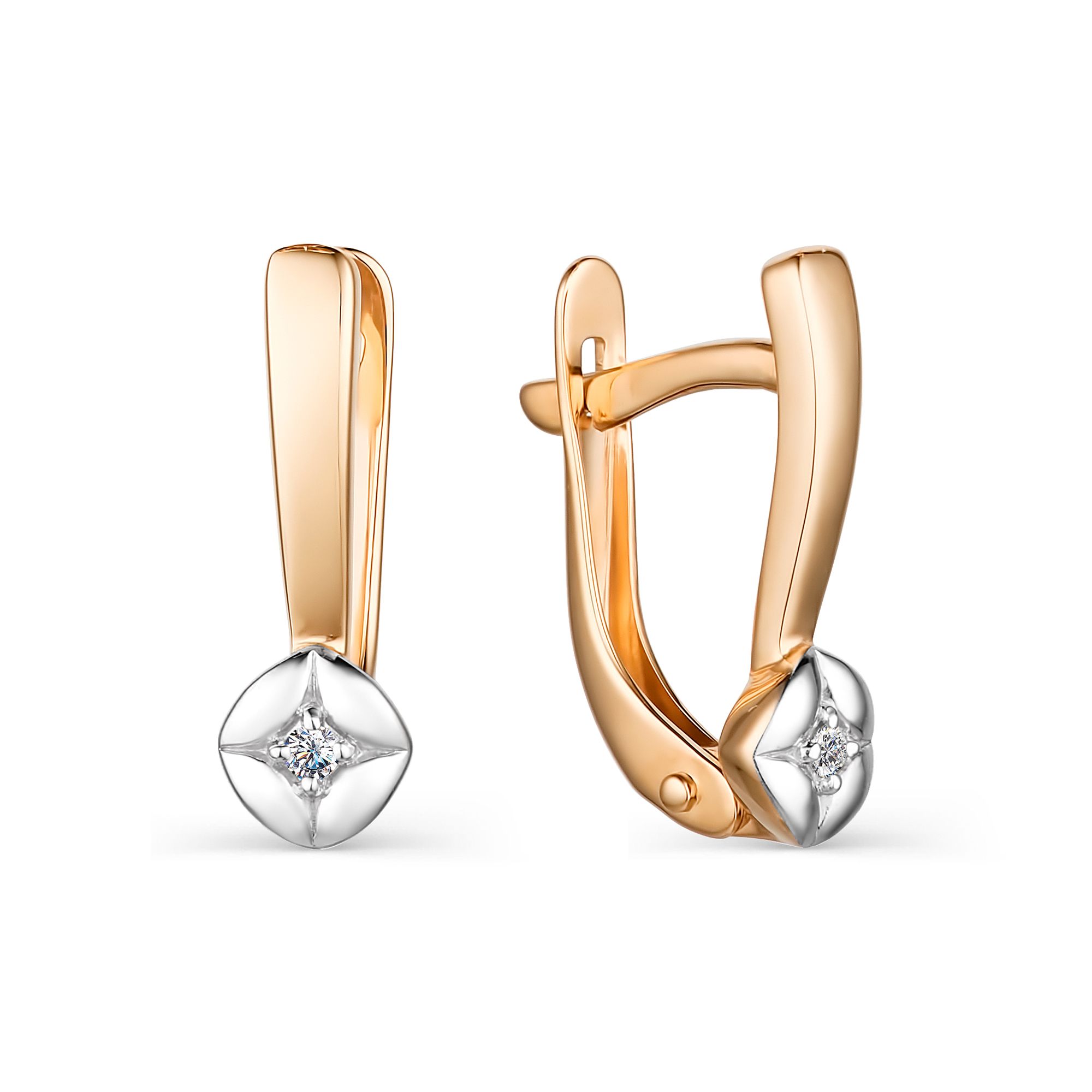 

Серьги из красного золота с бриллиантом АЛЬКОР 23910-100, 23910-100