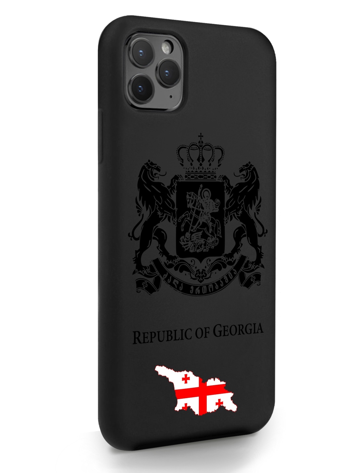 фото Черный signumcase для iphone 11 pro max черный лаковый герб грузии черный