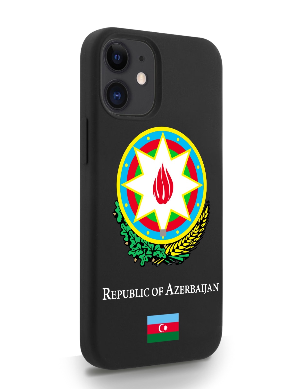 

Черный SignumCase для iPhone 12 Mini Герб Азербайджана черный, iPhone 12 Mini Герб Азербайджана