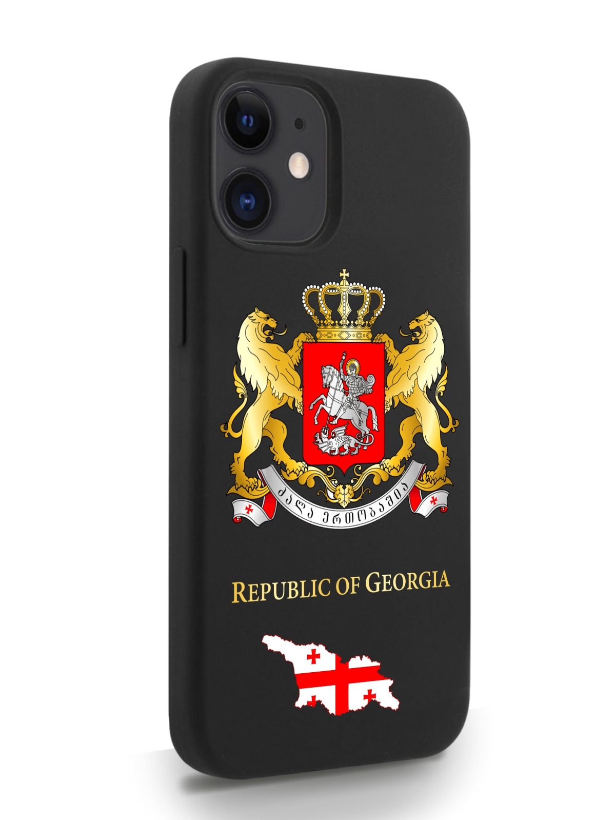 фото Черный signumcase для iphone 12 mini герб грузии черный