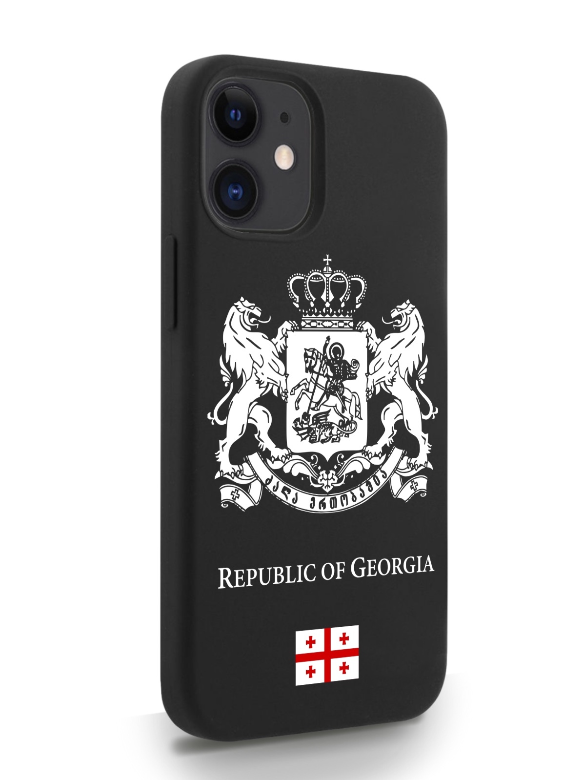 фото Черный signumcase для iphone 12 mini белый герб грузии черный